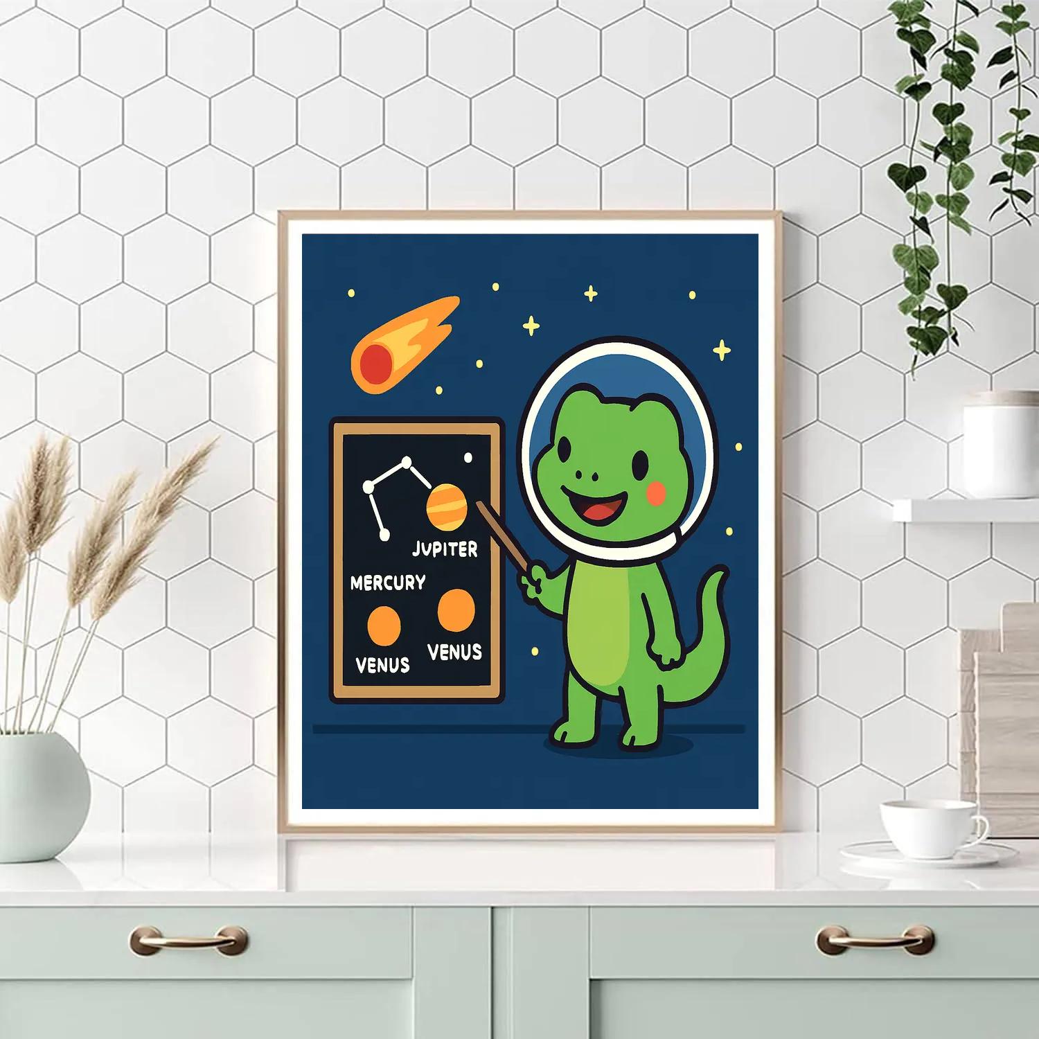 Comet Classroom Space Gecko Paint by numbers kits