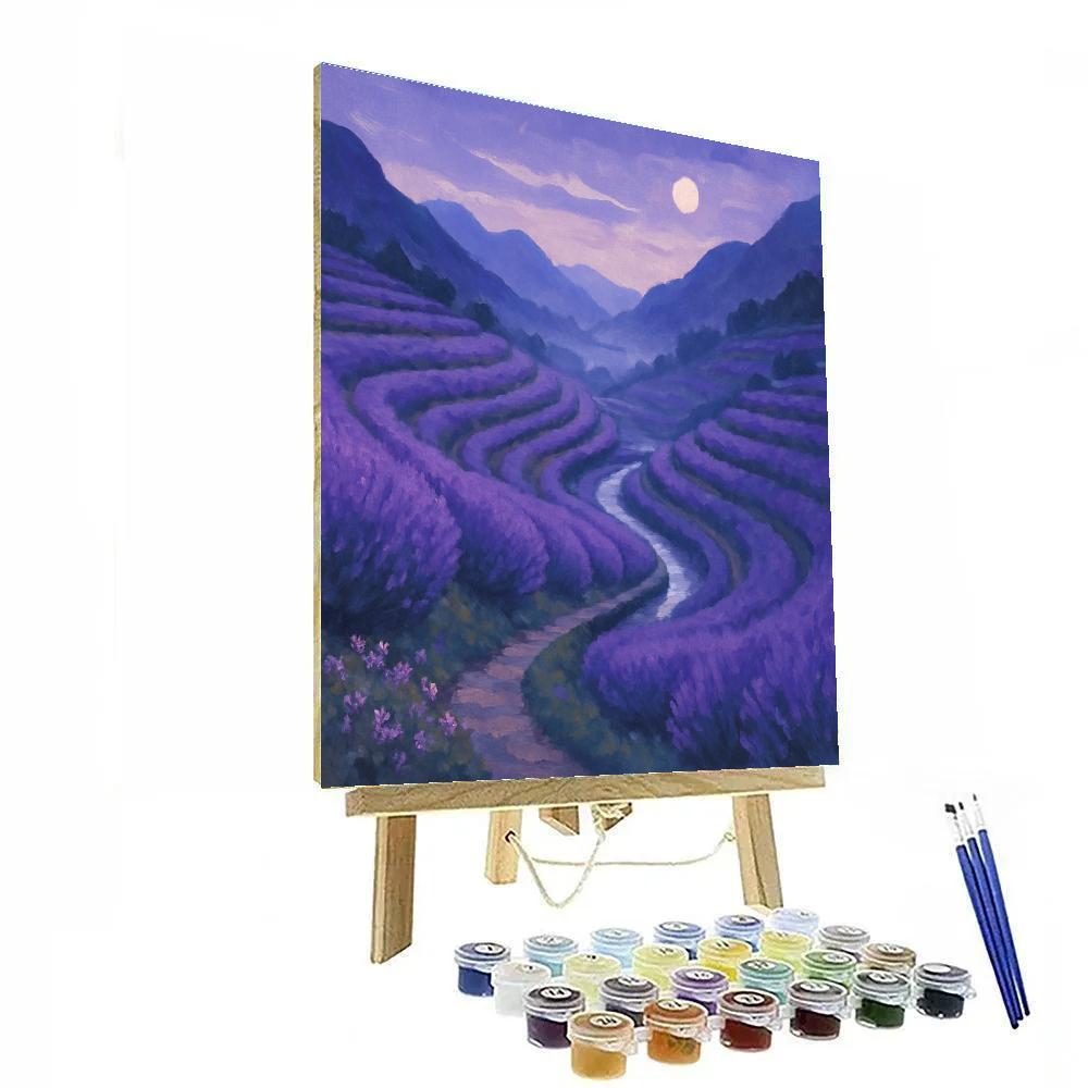 Moonlit Terraces Of The Lavender Highlands Numbered painting kits