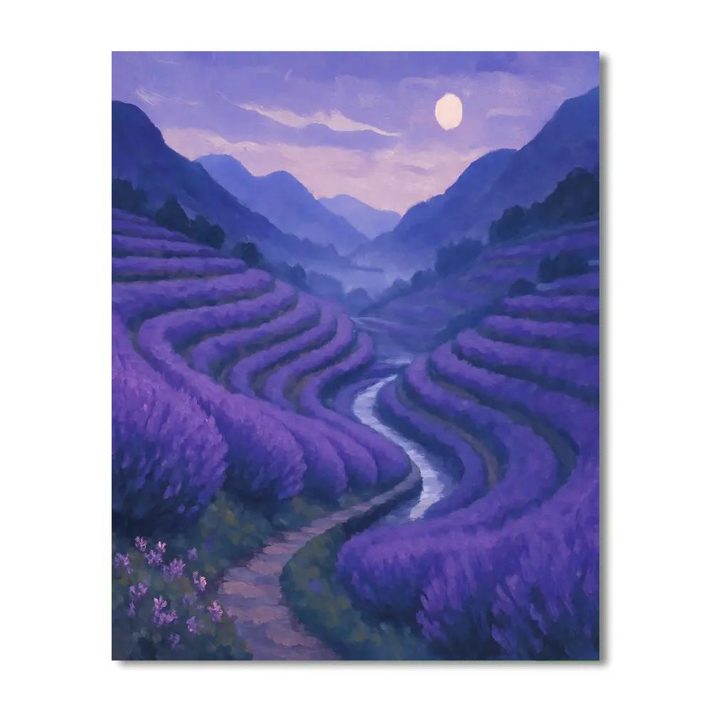Moonlit Terraces Of The Lavender Highlands Numbered painting kits
