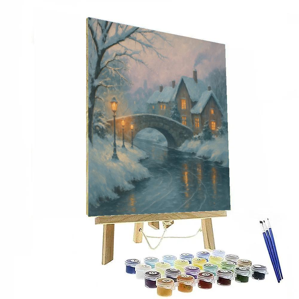 Lanterns Along The Frosted Canal paint by color