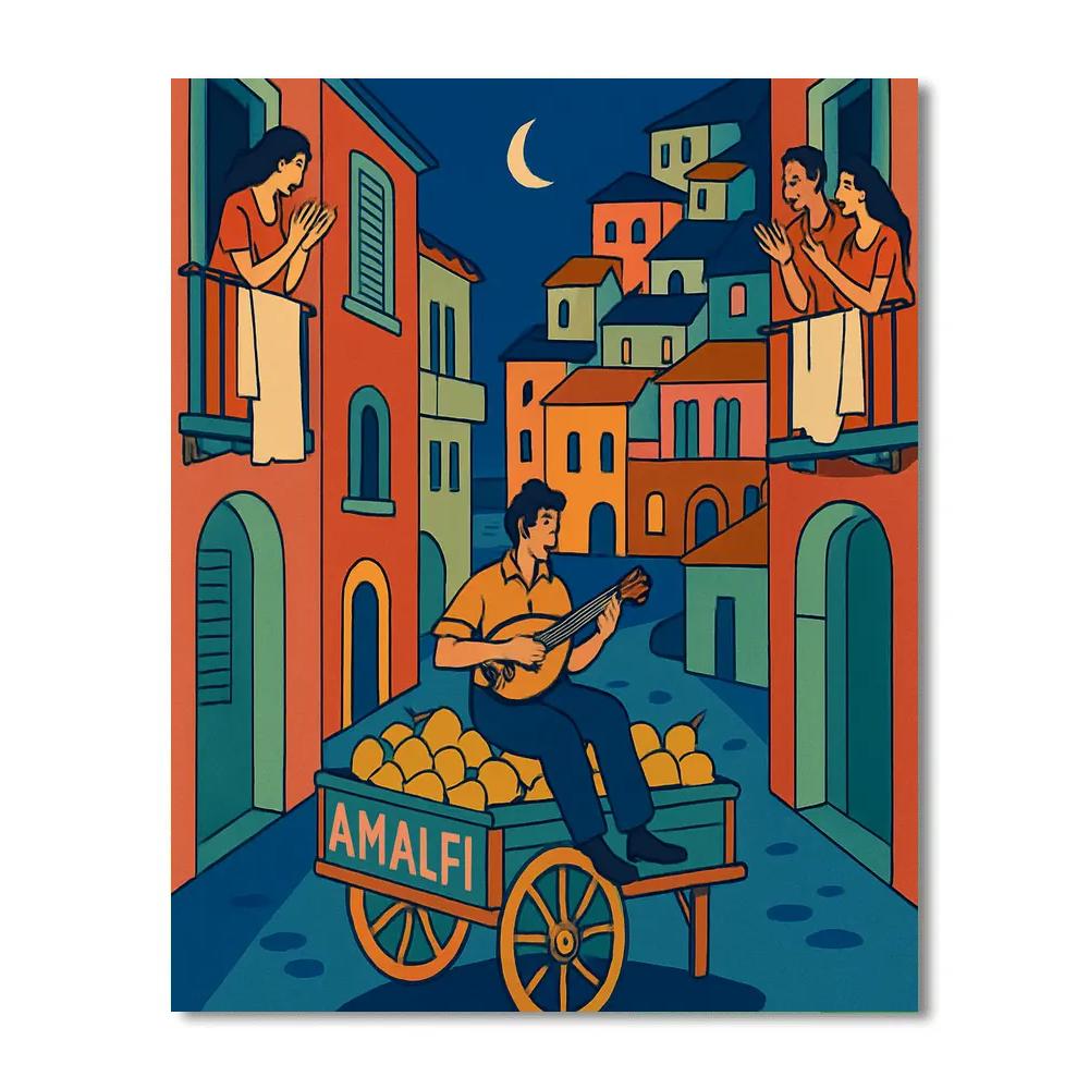 Lemon Cart Serenade In Italy painting number kit