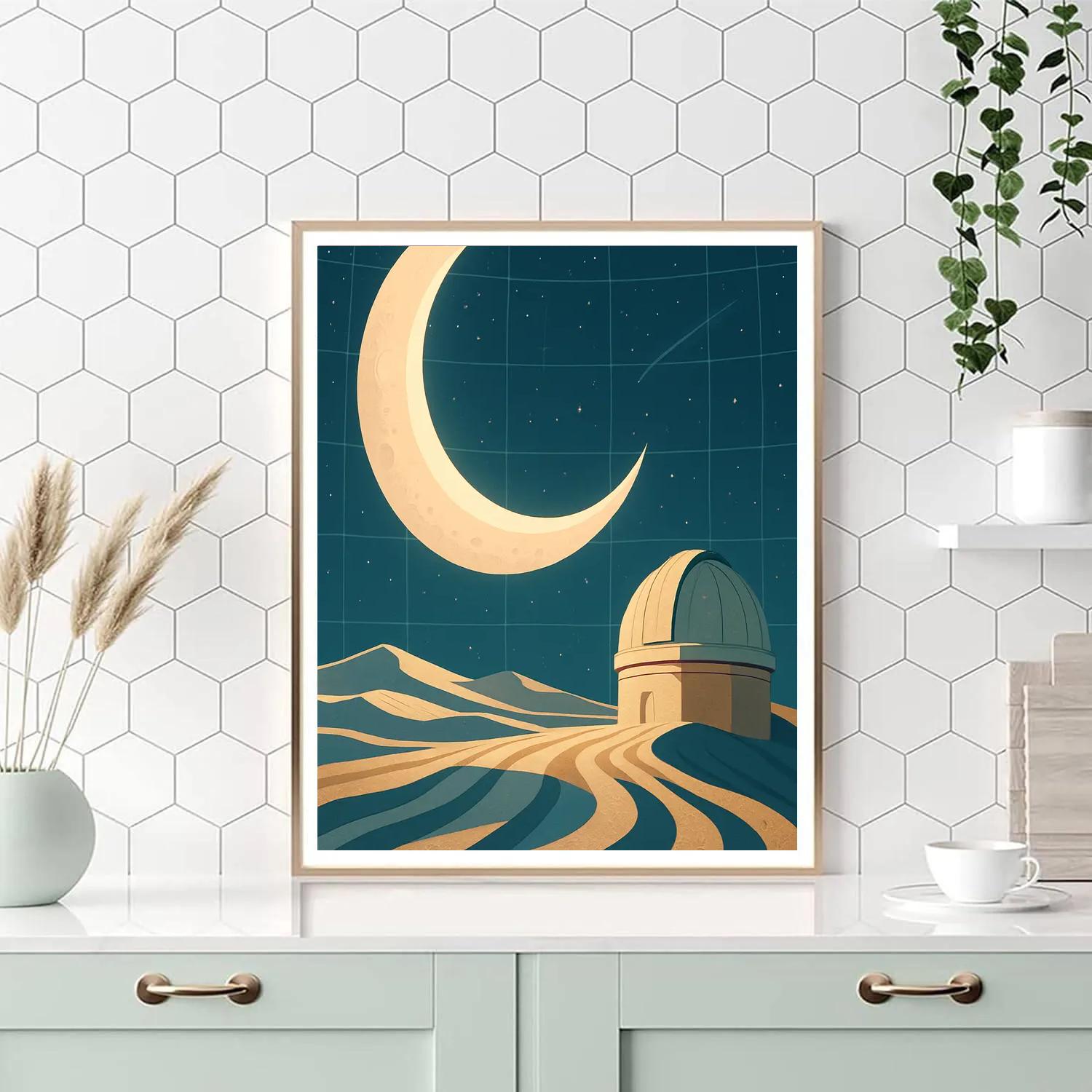 Desert Observatory Under A Ribbon Moon paint by color