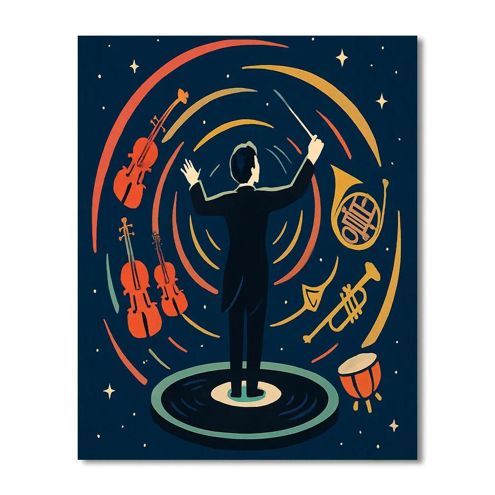 Kaleidoscope Conductor In Music Orbit Numbered painting kits