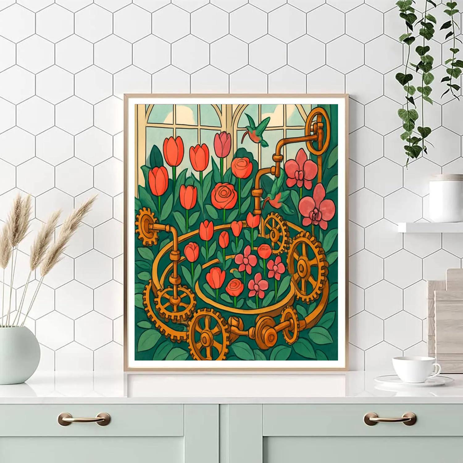 Clockwork Conservatory Flowers DIY paint by numbers