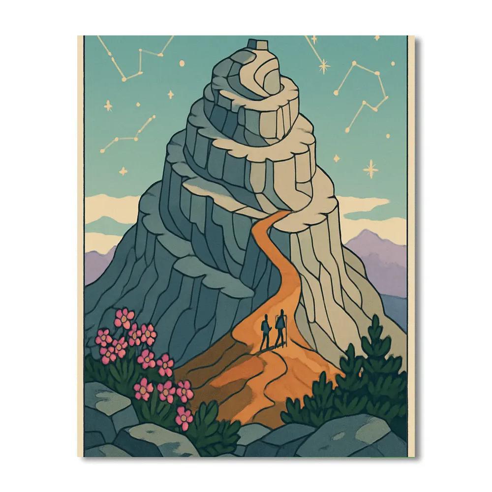 Clockwork Observatory Mountain paint by number