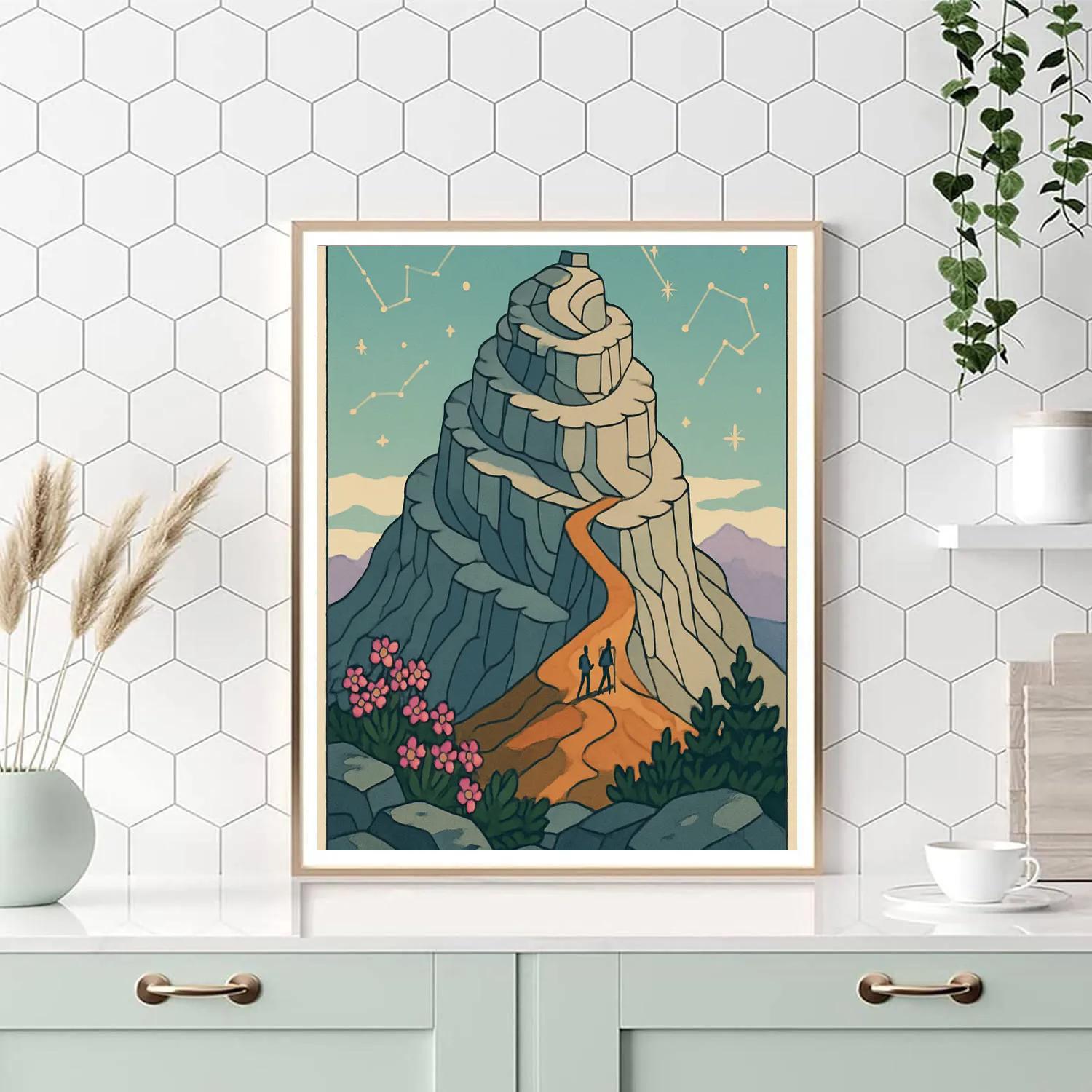 Clockwork Observatory Mountain paint by number