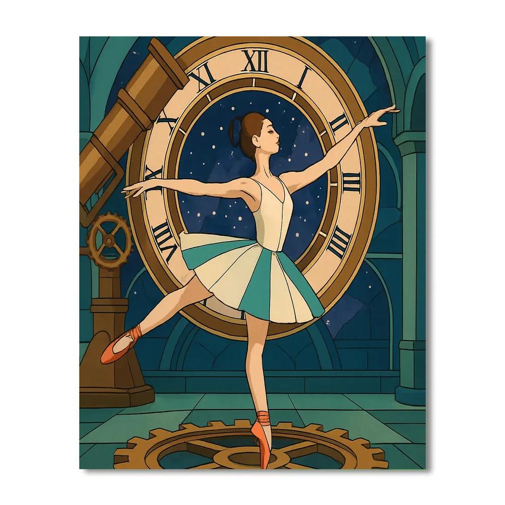 Clockwork Observatory Ballet painting number kit