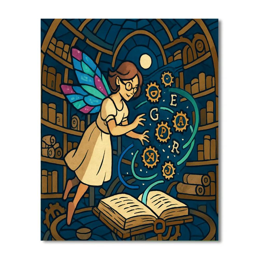 Clockwork Library Fairy Reverie painting number kit