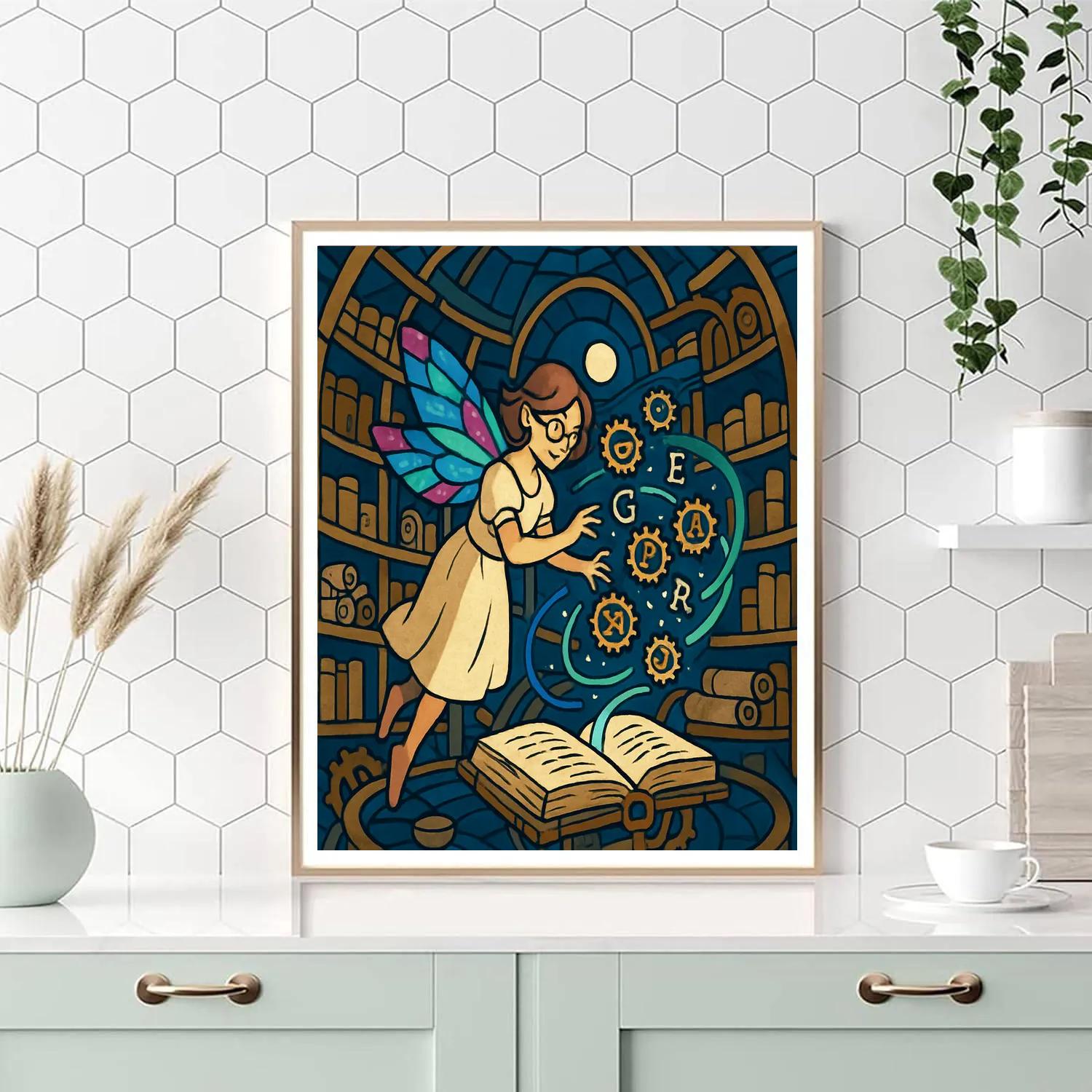 Clockwork Library Fairy Reverie painting number kit