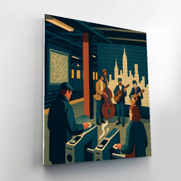 Midnight Subway Mural Of New York paint by numbers