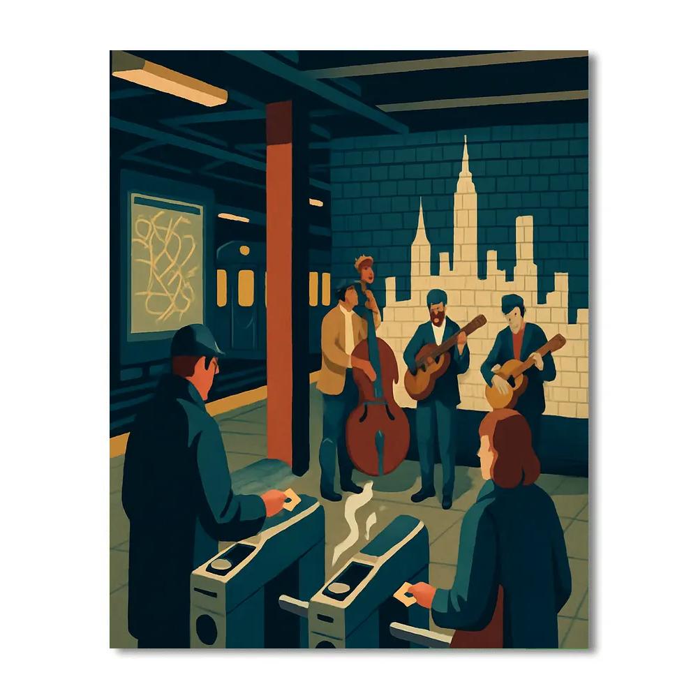 Midnight Subway Mural Of New York paint by numbers