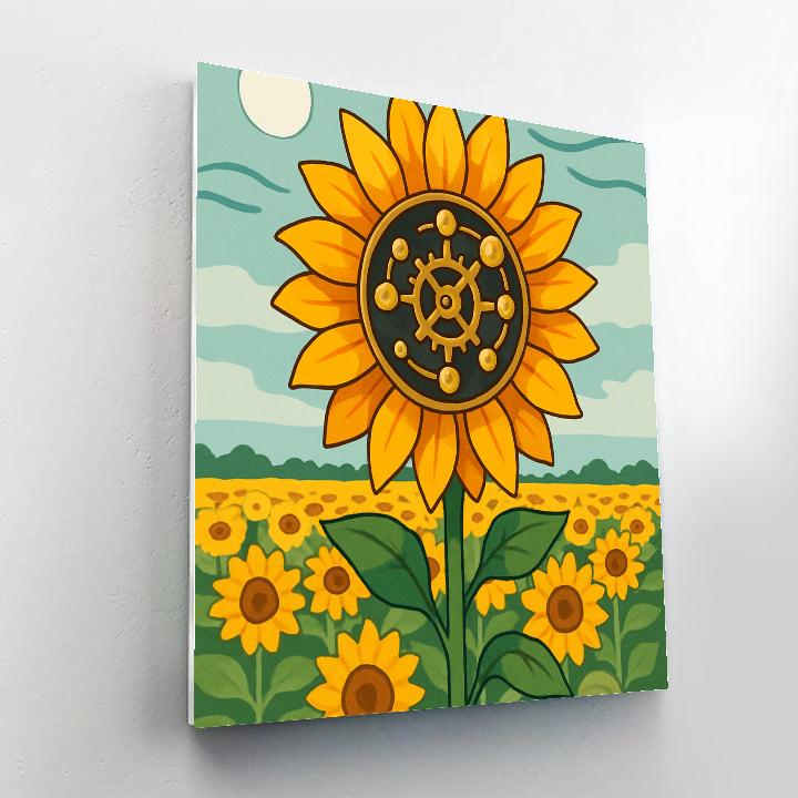 Clockwork Sunflower Orrery Garden paint by color