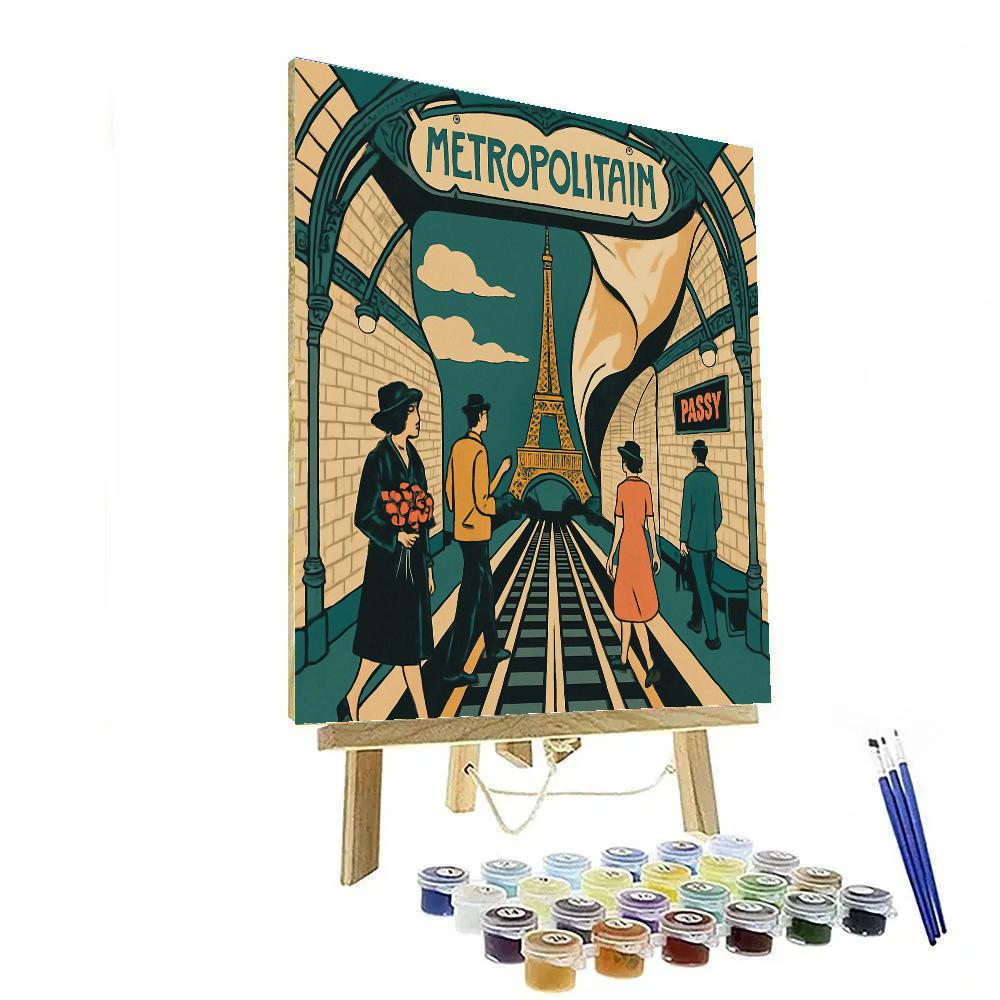 Metro Poster Wall Paris Dreamscape painting number kit