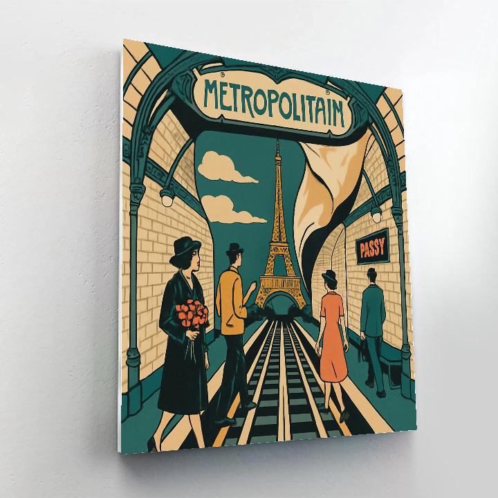 Metro Poster Wall Paris Dreamscape painting number kit