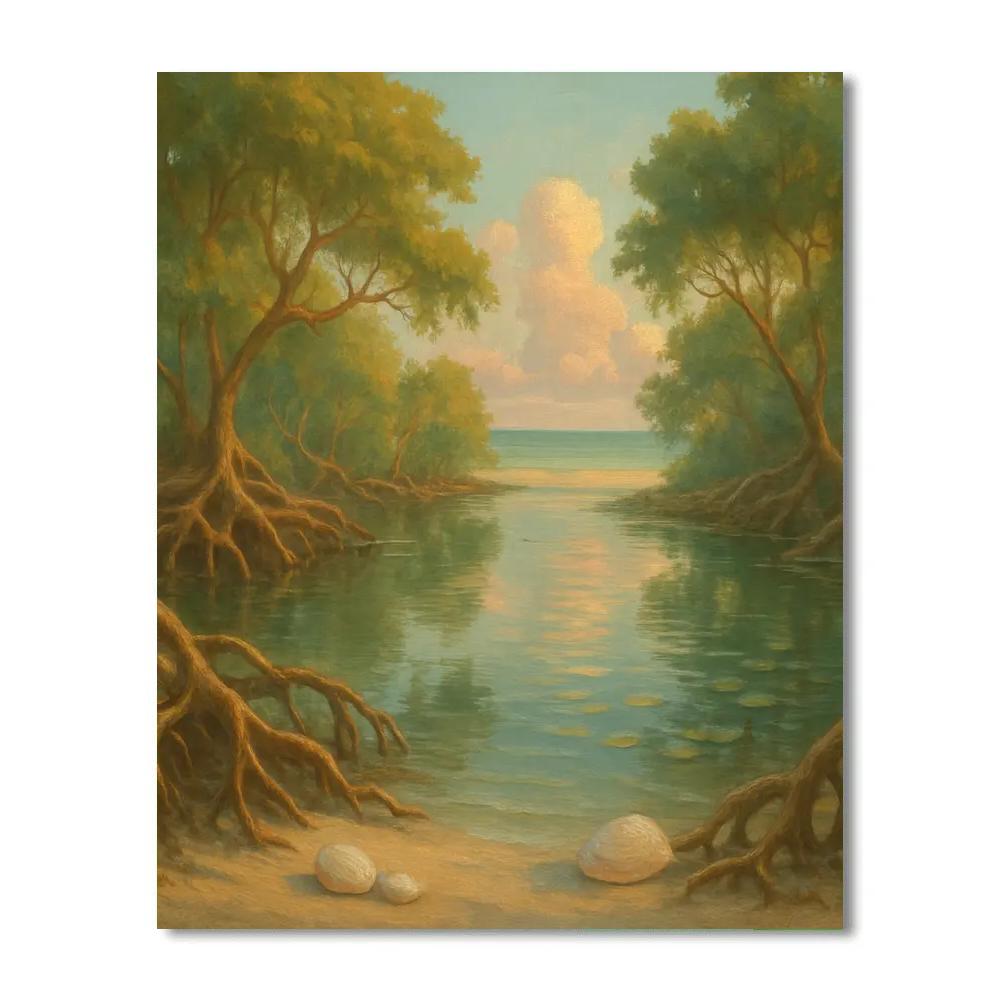 Sunlit Mangrove Mirror Lagoon Paint by numbers kits
