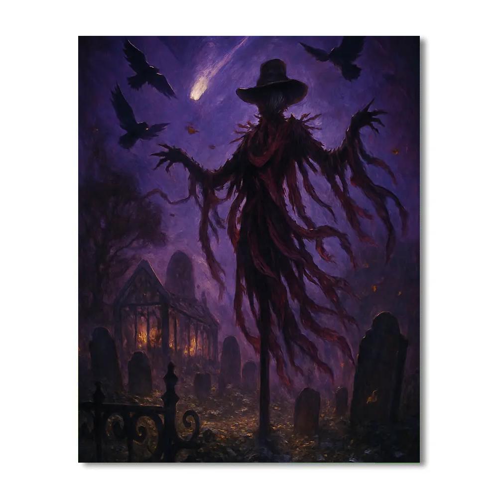 The Comet Over Briarwick Gravegarden paint by color