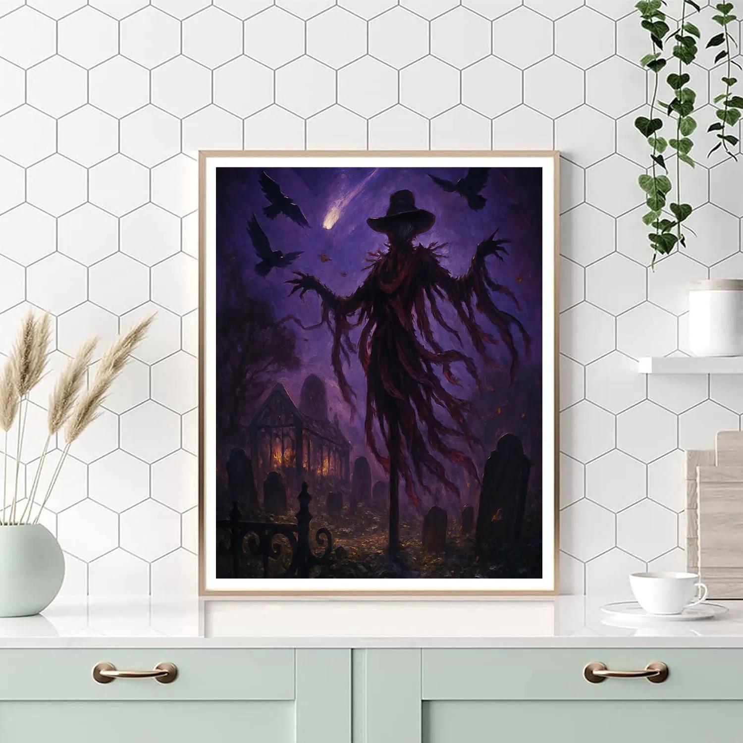 The Comet Over Briarwick Gravegarden paint by color