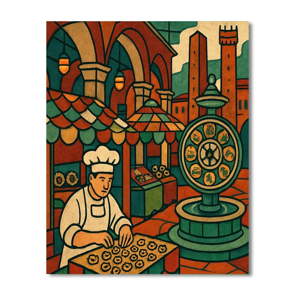 Clockwork Italy Mosaic Market Paint by numbers kits