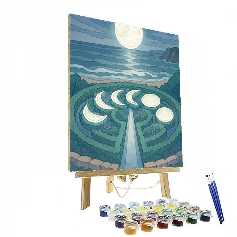 Tide Prayer Garden Moon Lit Labyrinth Painting by numbers kit