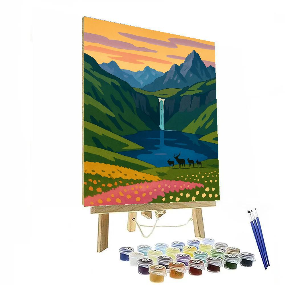 Meadow With Hanging Valley Landscape paint by numbers
