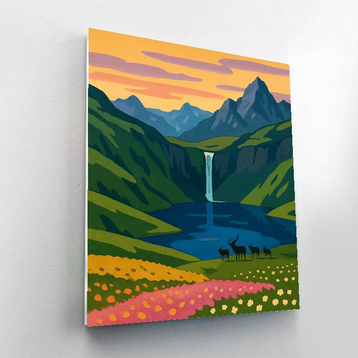 Meadow With Hanging Valley Landscape paint by numbers