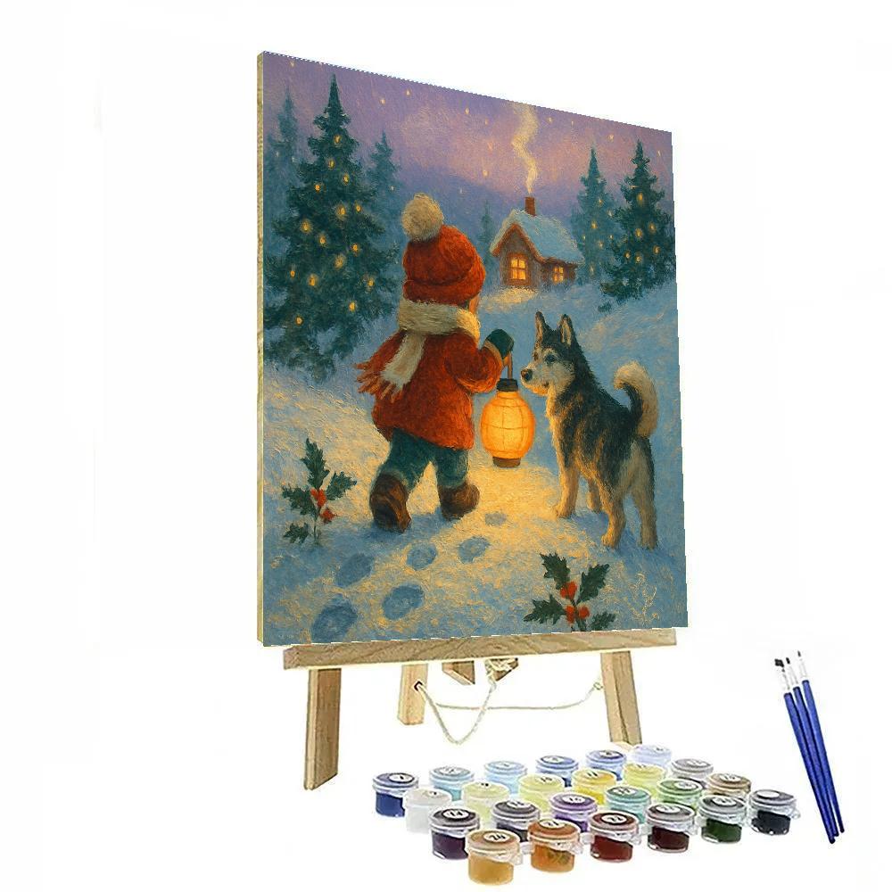 Lantern Lullaby On Pine Hill paint by number