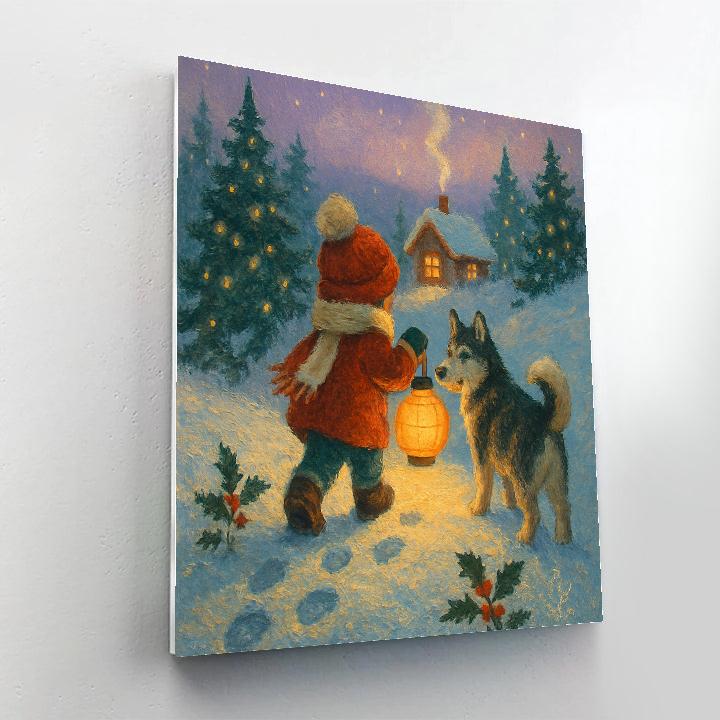 Lantern Lullaby On Pine Hill paint by number