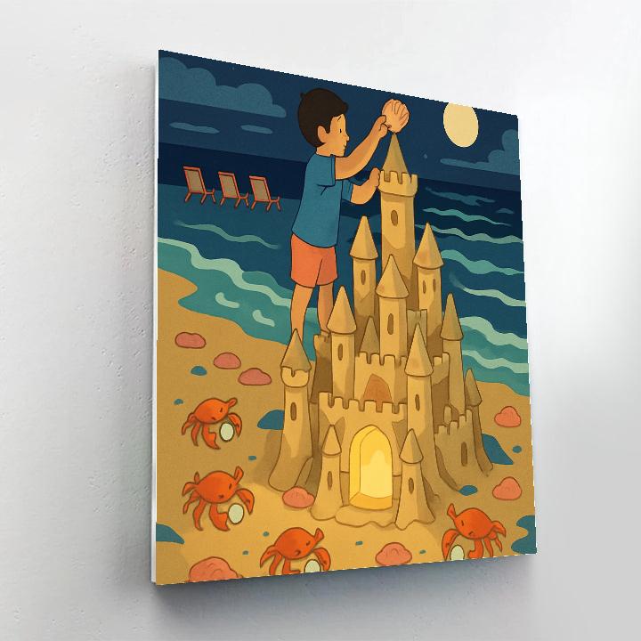 Moonlit Sandcastle At The Beach Paint by numbers kits