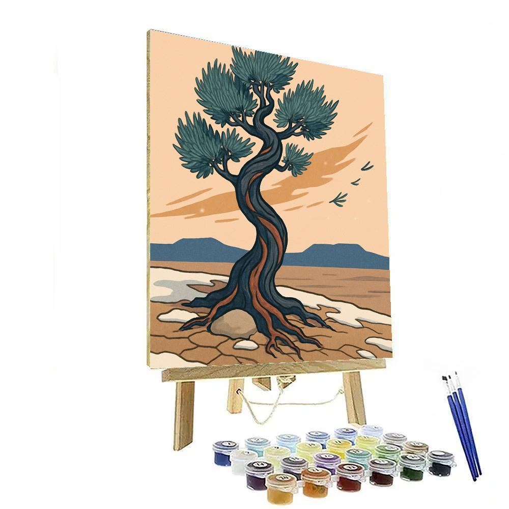 Windcarved Plateau With Tree Sentinel paint by numbers