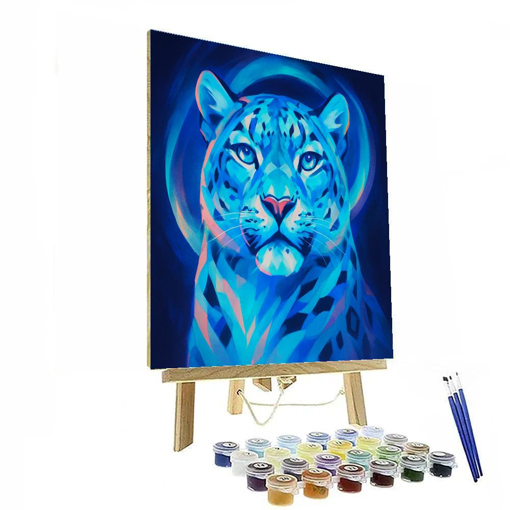 Aurora Crowned Snow Leopard painting number kit