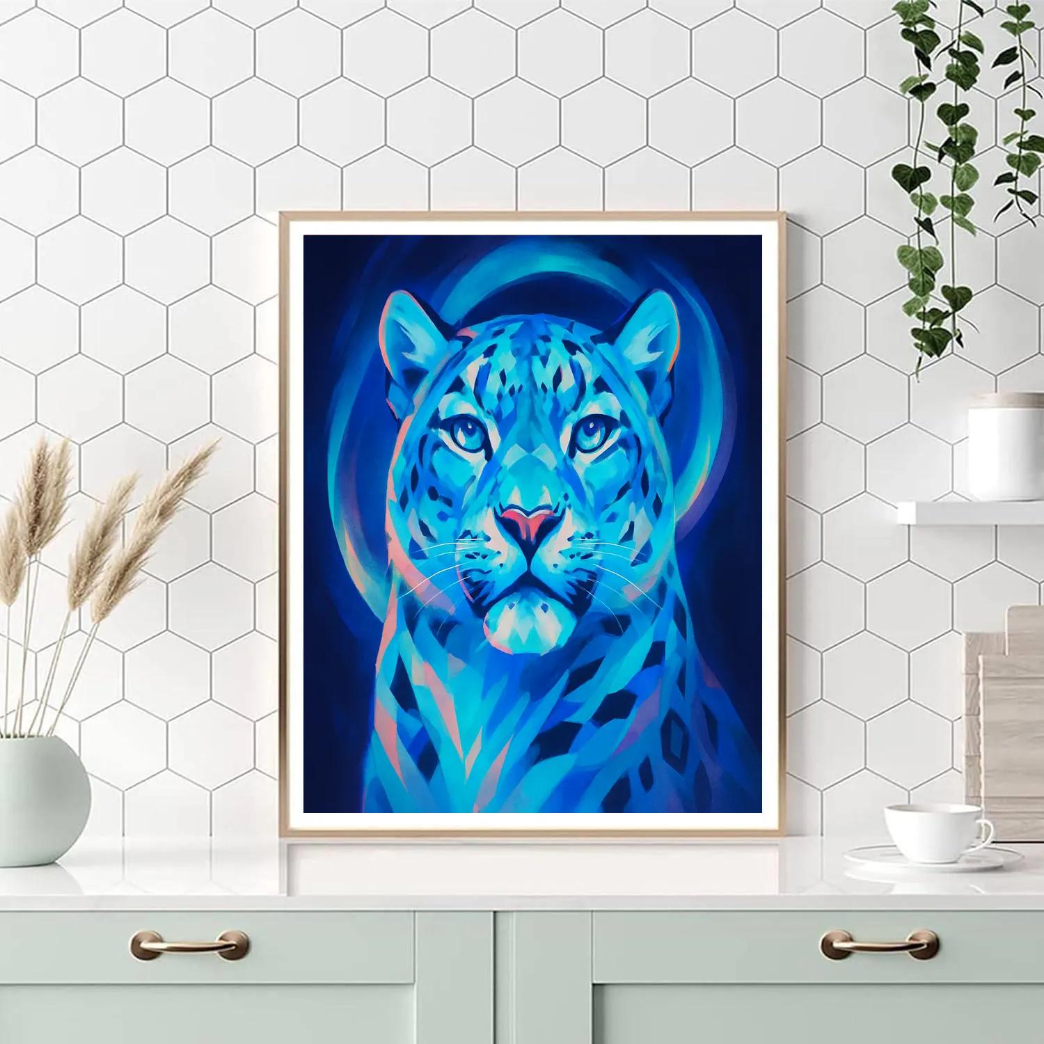 Aurora Crowned Snow Leopard painting number kit