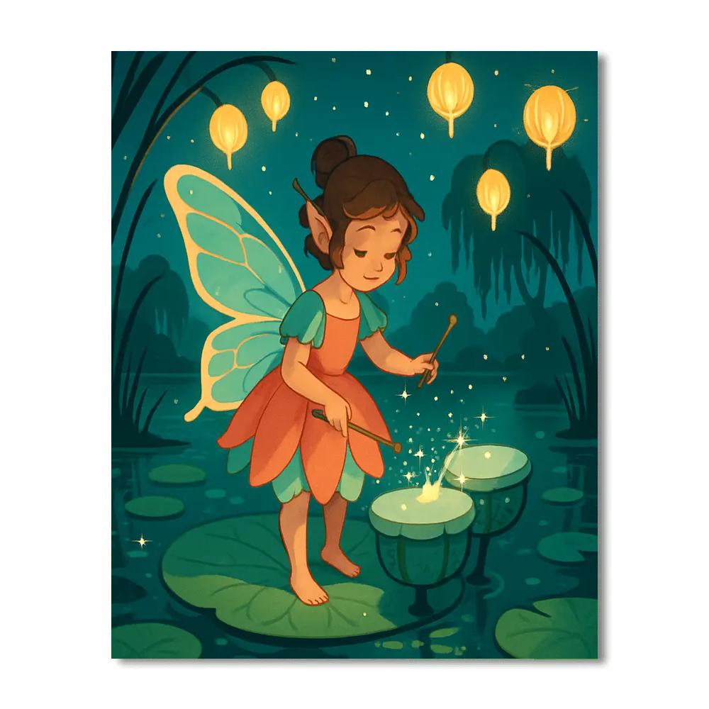 Lily Pad Festival With Fairy Lanterns DIY paint by numbers