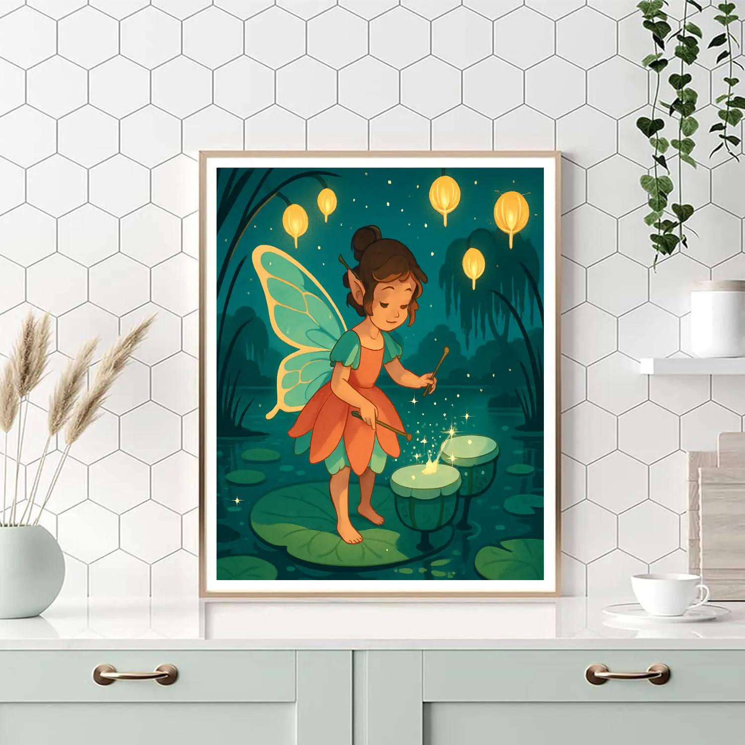 Lily Pad Festival With Fairy Lanterns DIY paint by numbers