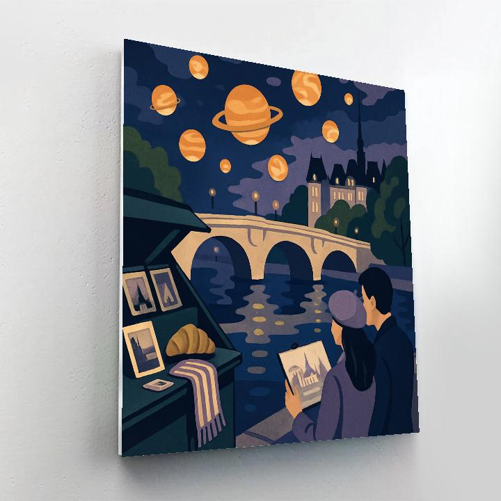 Celestial Lanterns Over The Seine In Paris paint by number