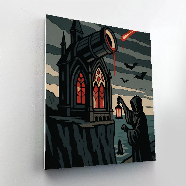 Gothic-Lantern Observatory Of The Bleeding Comet paint by color