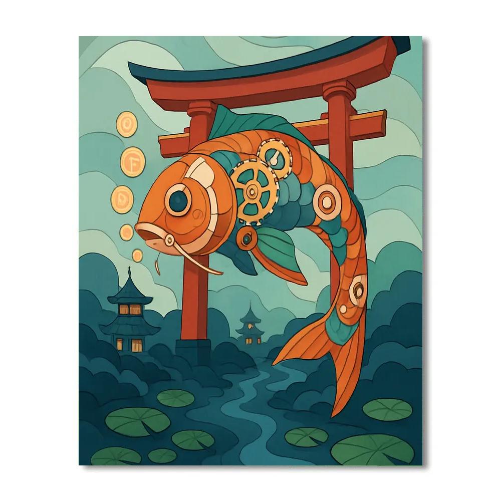 Clockwork Koi Fantasy Gate Numbered painting kits