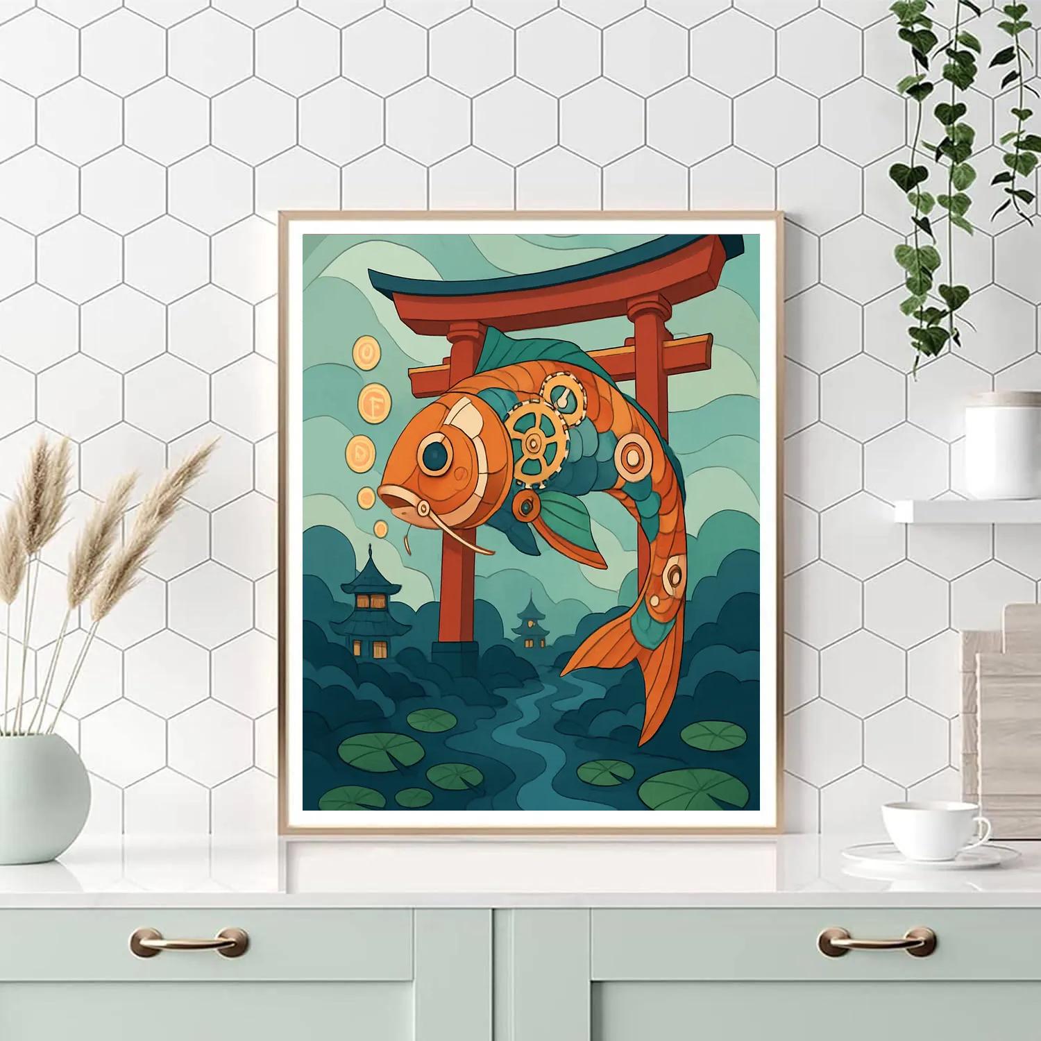 Clockwork Koi Fantasy Gate Numbered painting kits