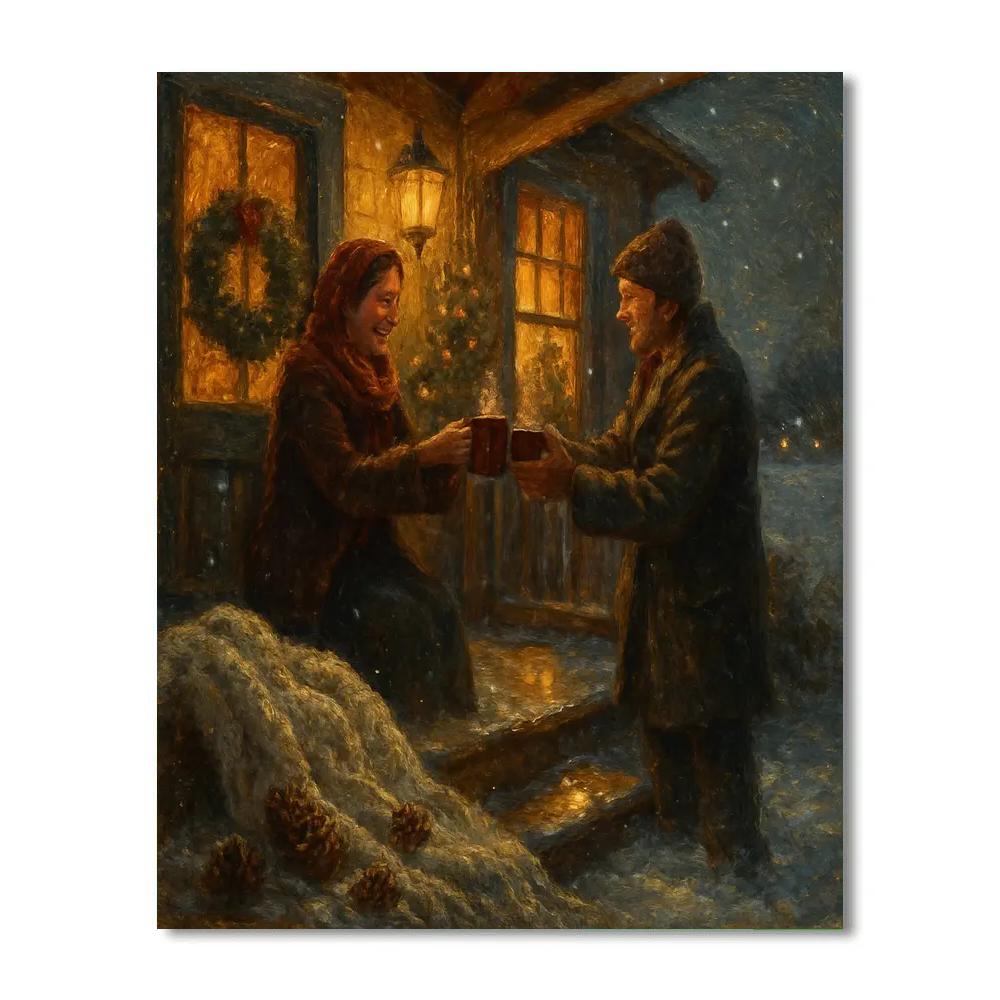 Midnight Cocoa Porch Gathering painting number kit