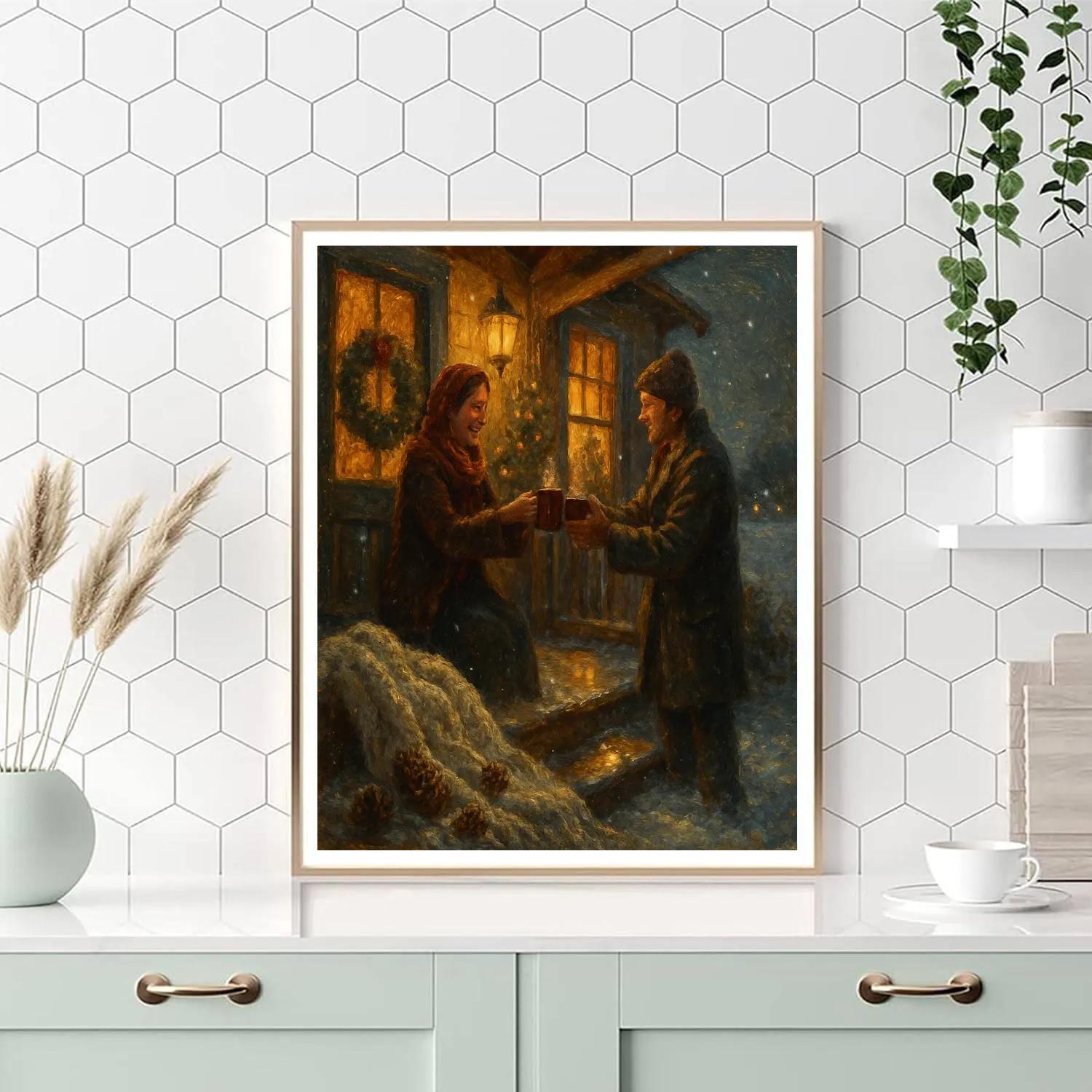 Midnight Cocoa Porch Gathering painting number kit