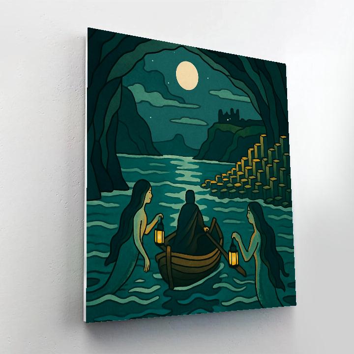 Lantern Procession Across Ireland Sea Caves paint by number