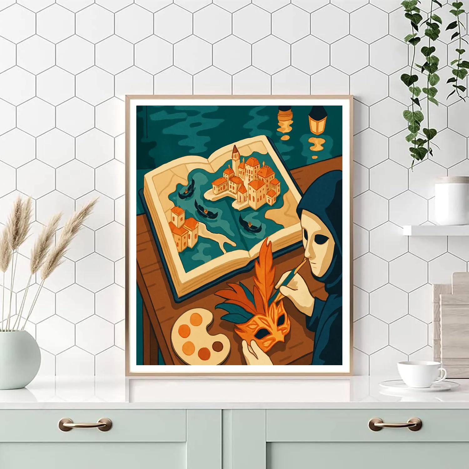 Carnival Atlas Venice Map Number painting
