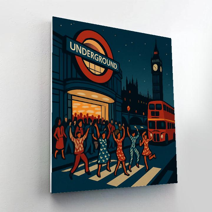 Underground Poster London Night Parade Painting by numbers kit