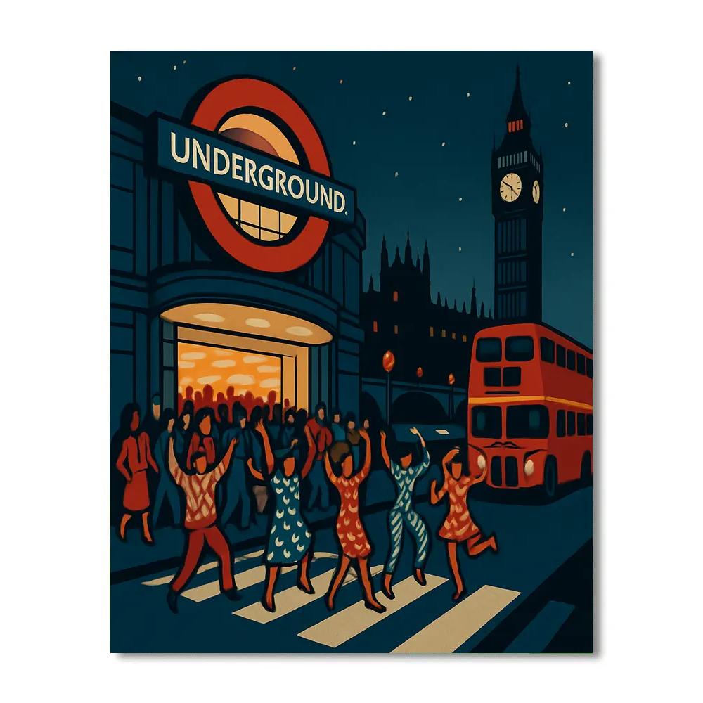 Underground Poster London Night Parade Painting by numbers kit