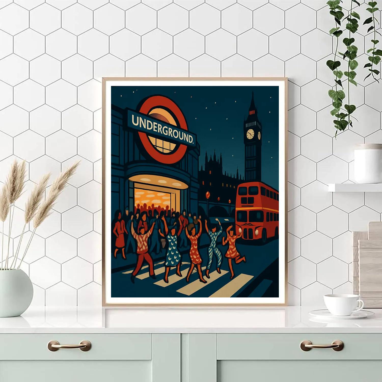 Underground Poster London Night Parade Painting by numbers kit