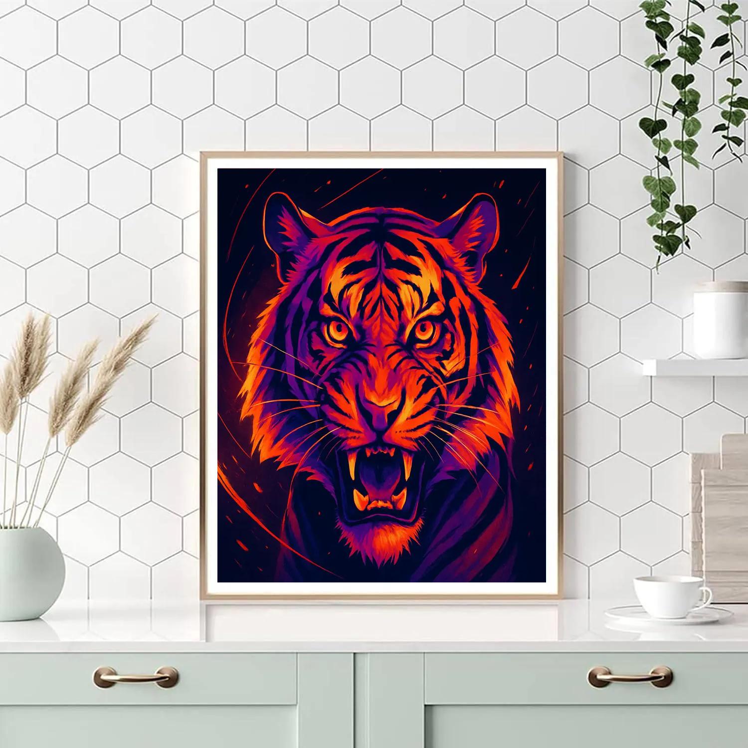 Solar Flare Tiger Stare paint by color