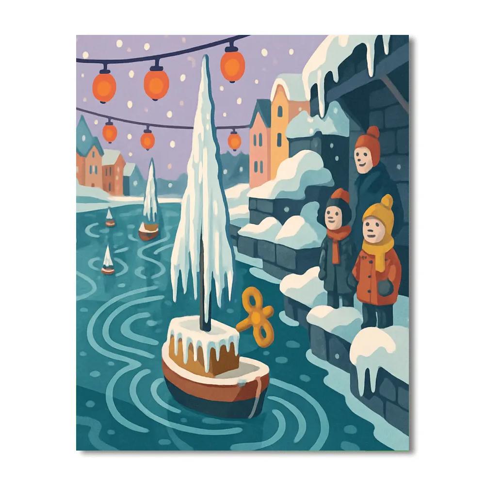 Clockwork Winter Harbor Parade paint by color