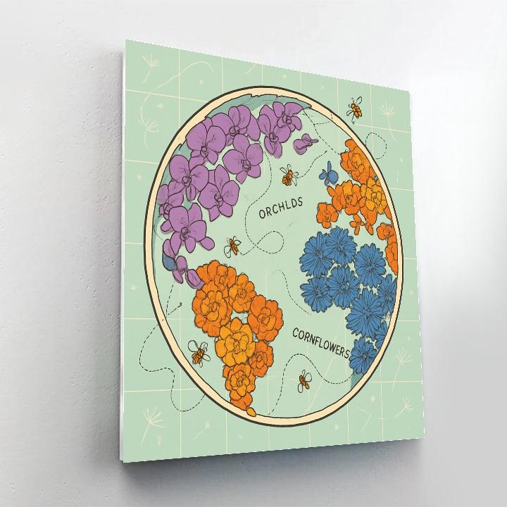 Orbital Pollen Floral Atlas painting number kit