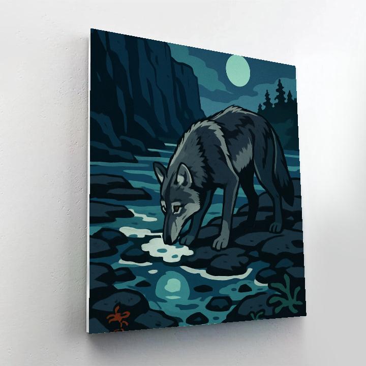 Tidepool Wolf Sentinel Painting by numbers kit