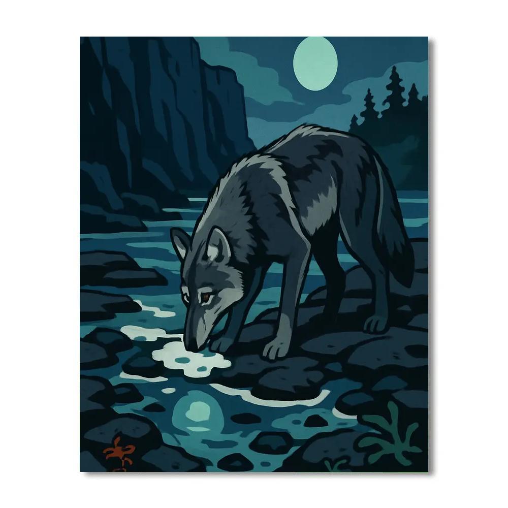 Tidepool Wolf Sentinel Painting by numbers kit