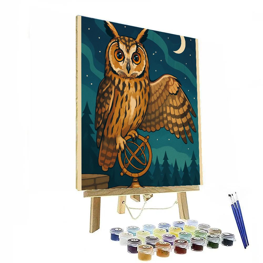 Clockwork Observatory Owl Paint by numbers art